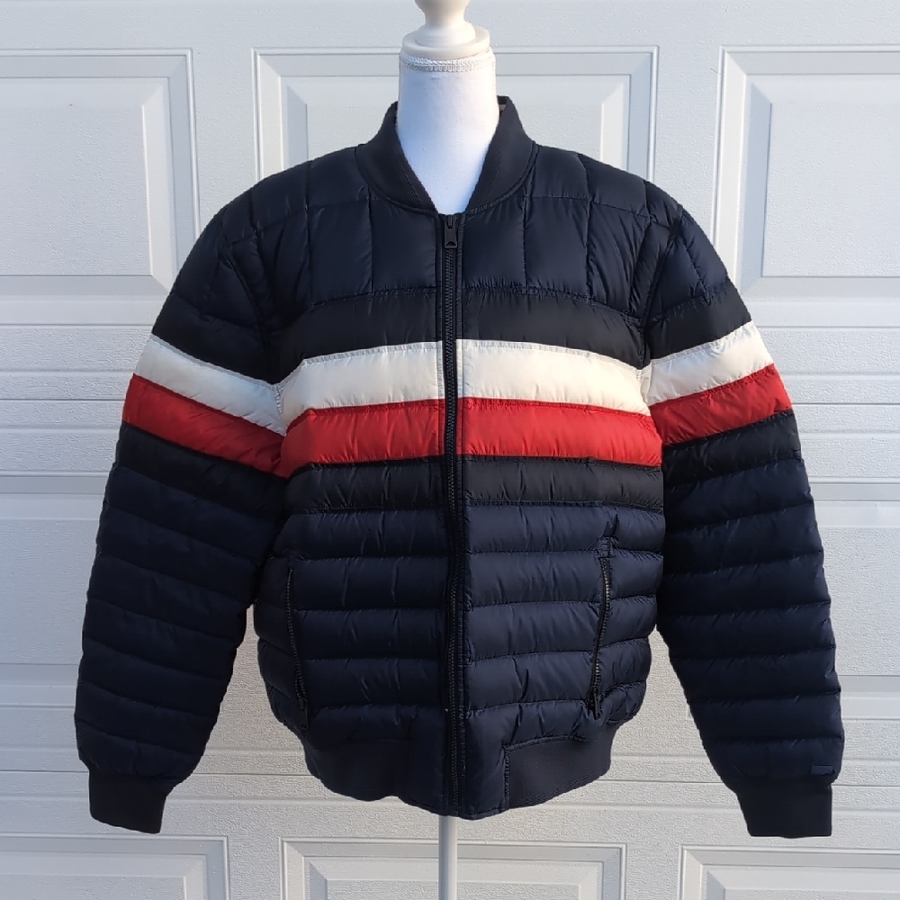 Tommy Hilfiger Dark Blue Puffer with Red and White Accents XL